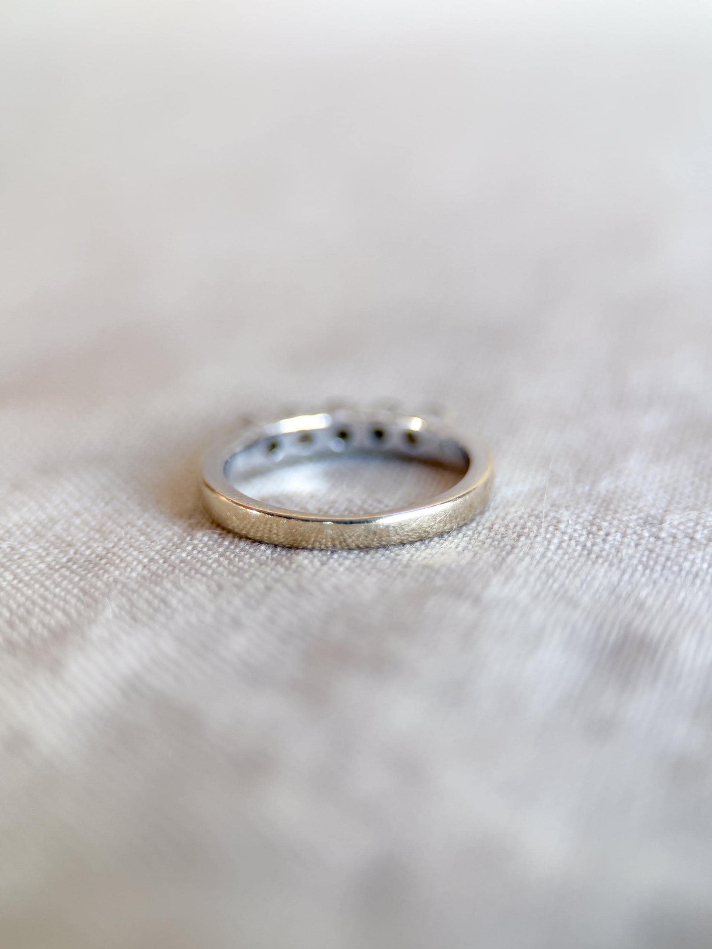 Vintage 1990s Diamond Wedding Band in 18k White Gold