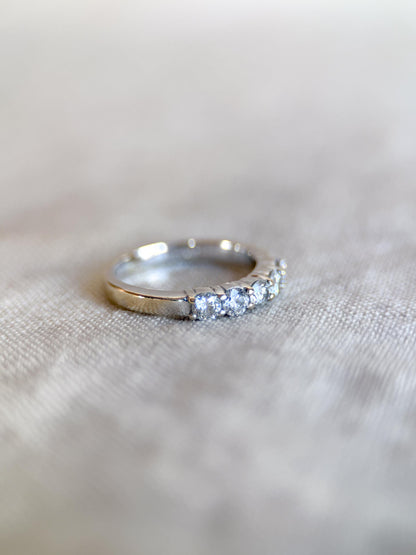 Vintage 1990s Diamond Wedding Band in 18k White Gold