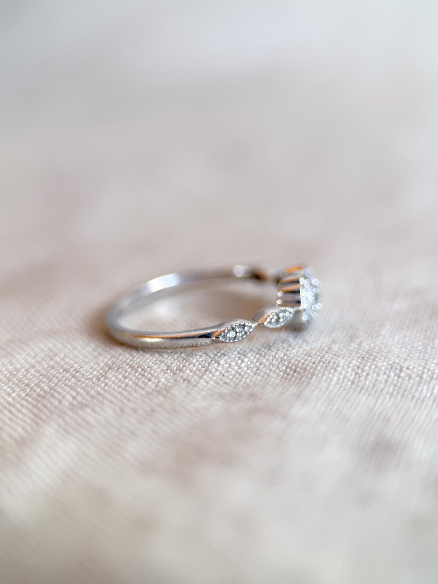Vintage 2000s Diamond Halo Engagement Ring, 10k White Gold
