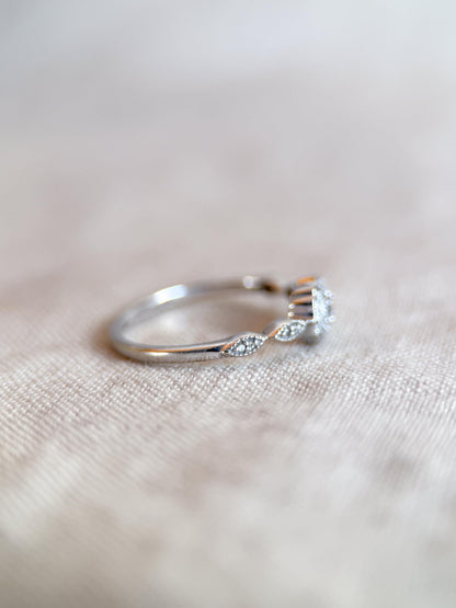 Vintage 2000s Diamond Halo Engagement Ring, 10k White Gold