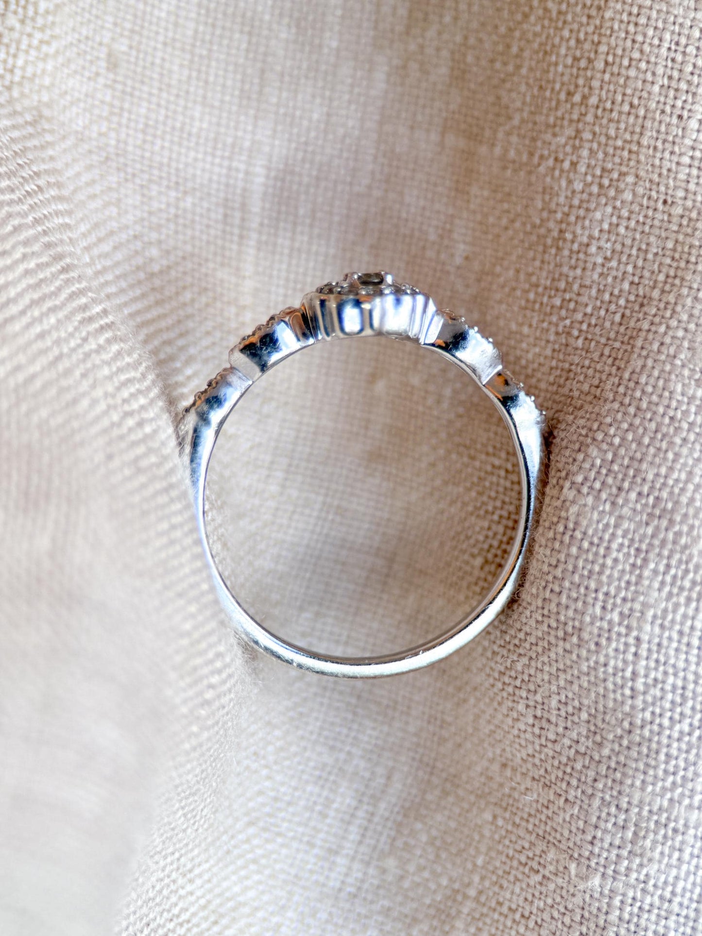 Vintage 2000s Diamond Halo Engagement Ring, 10k White Gold
