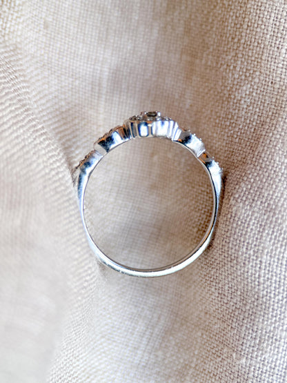 Vintage 2000s Diamond Halo Engagement Ring, 10k White Gold