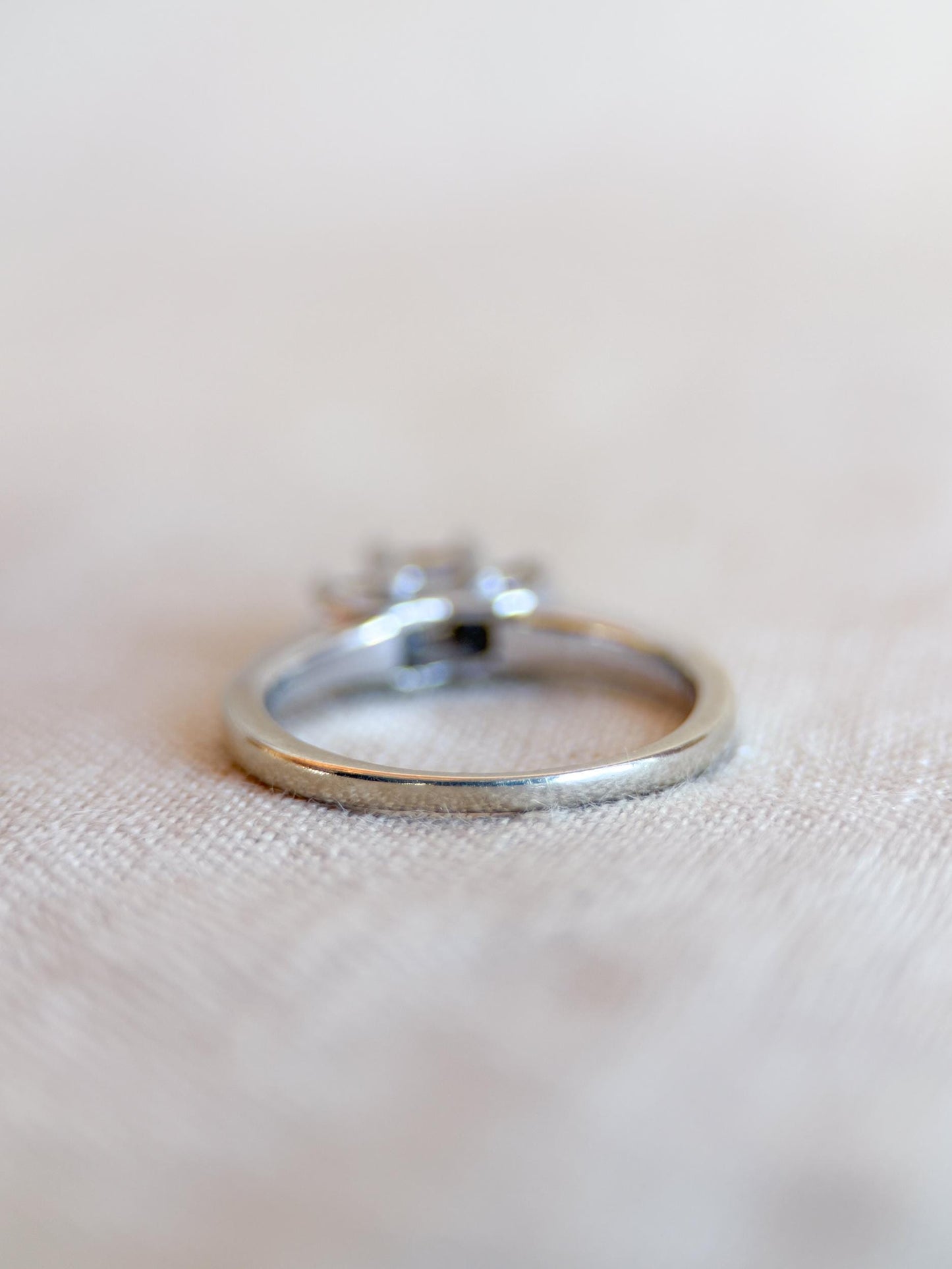 Vintage 1990s Princess Cut Diamond Three Stone Engagement Ring