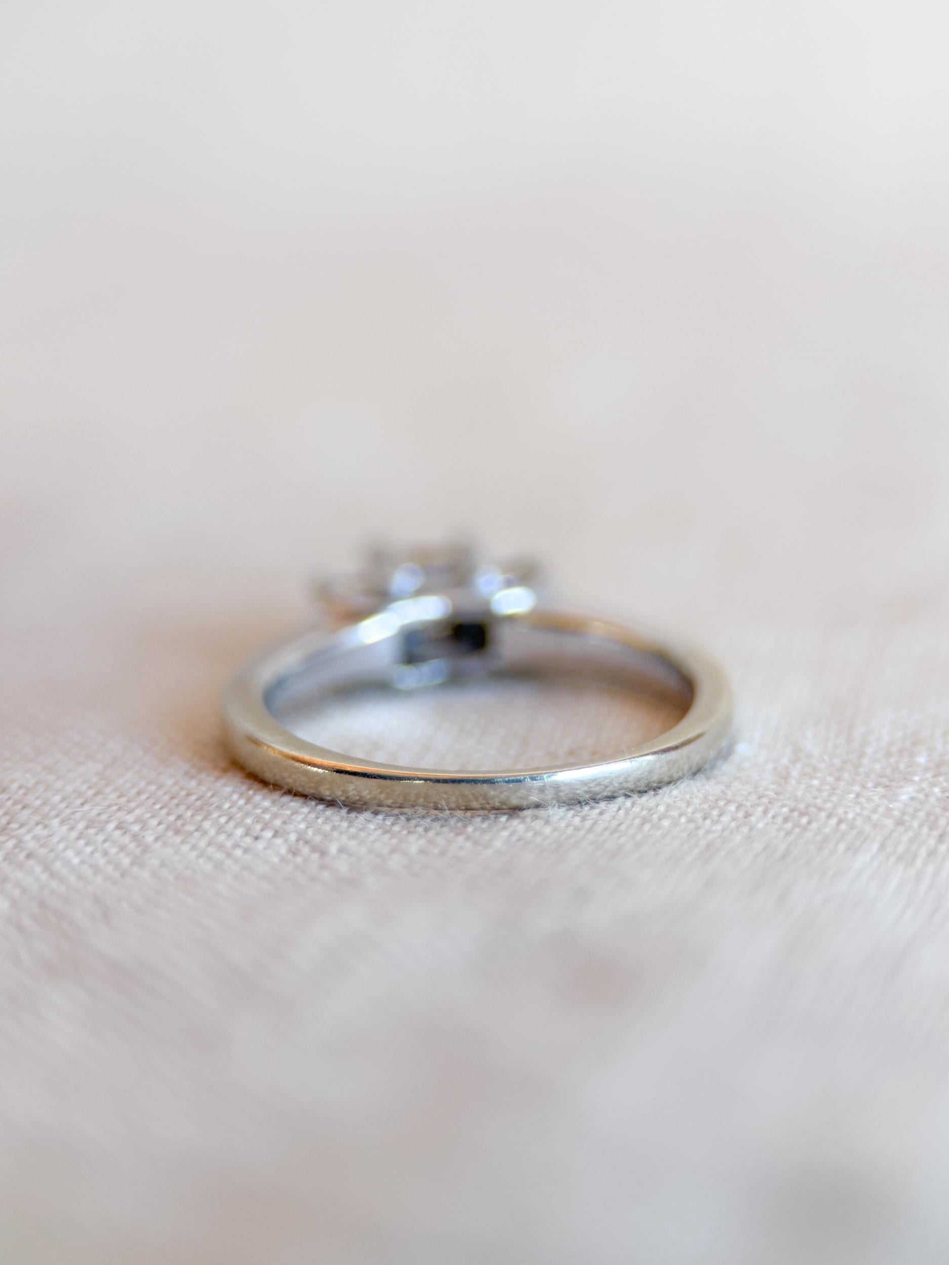Vintage 1990s Princess Cut Diamond Three Stone Engagement Ring