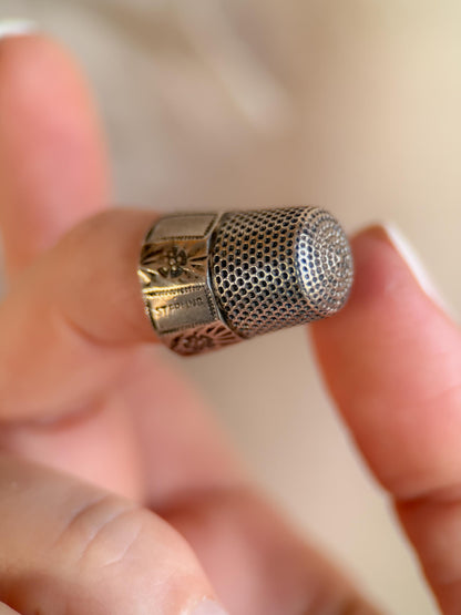 Vintage 1950s Thimble in Sterling Silver