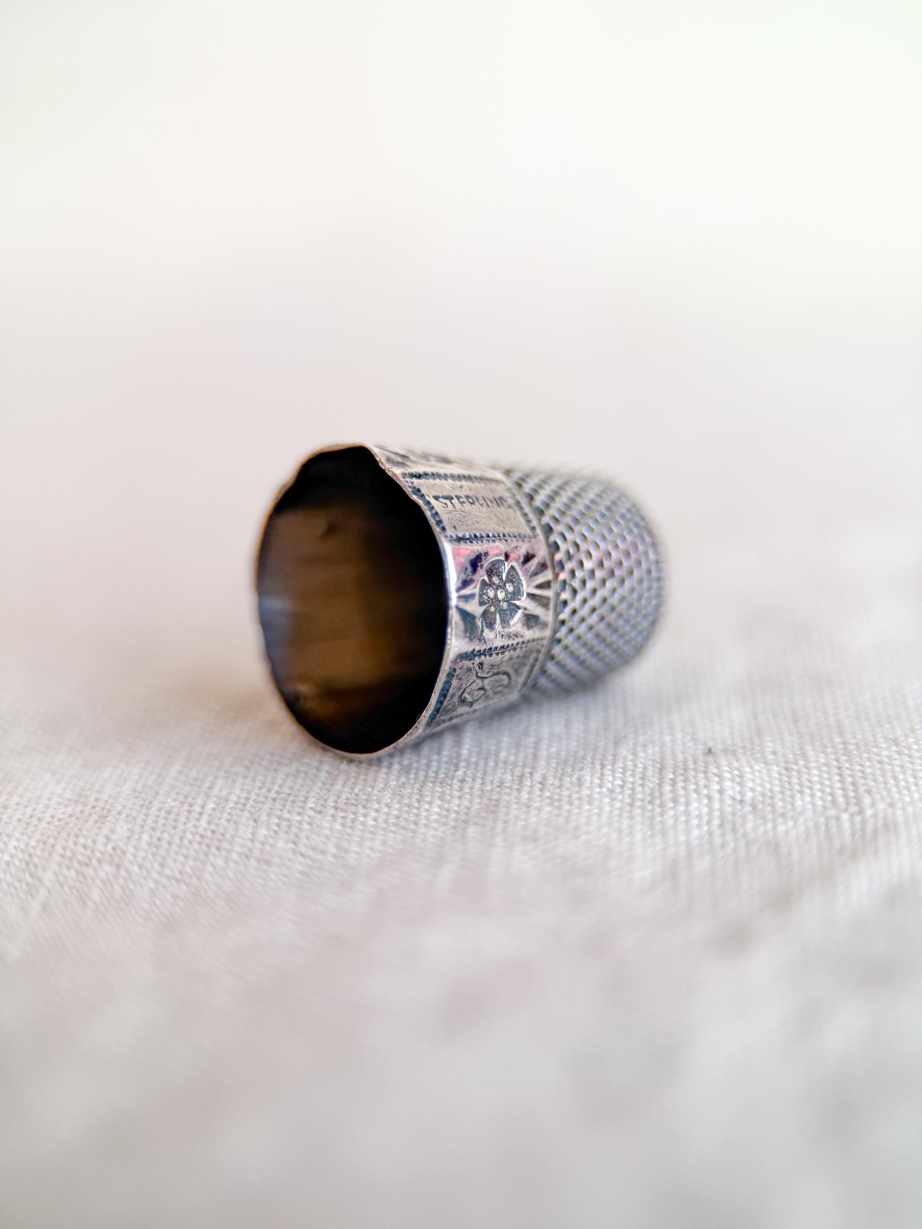 Vintage 1950s Thimble in Sterling Silver