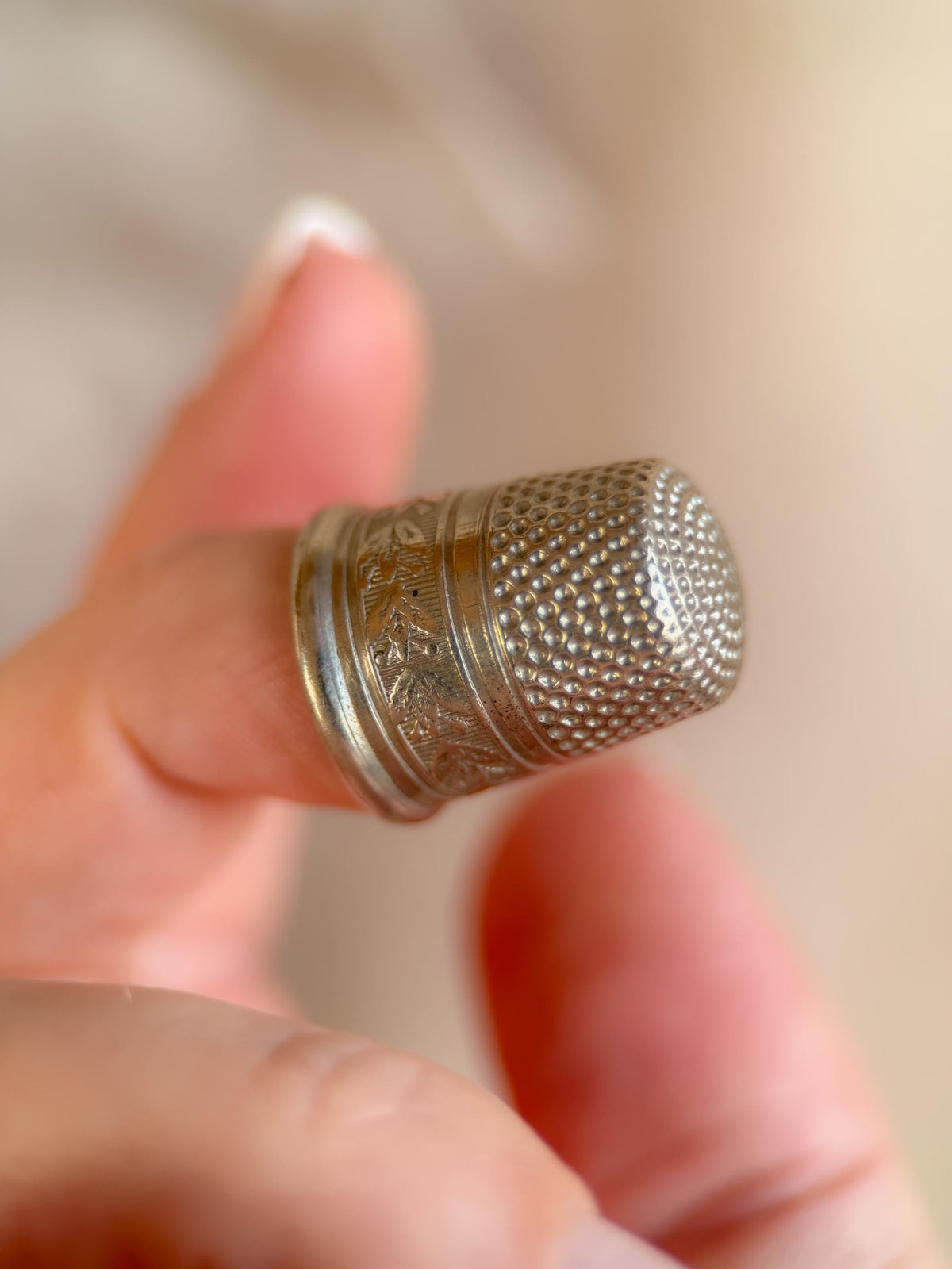 Vintage 1950s Thimble in Sterling Silver