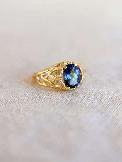Vintage 1960s Mystic Topaz Gemstone Ring in 14k Gold