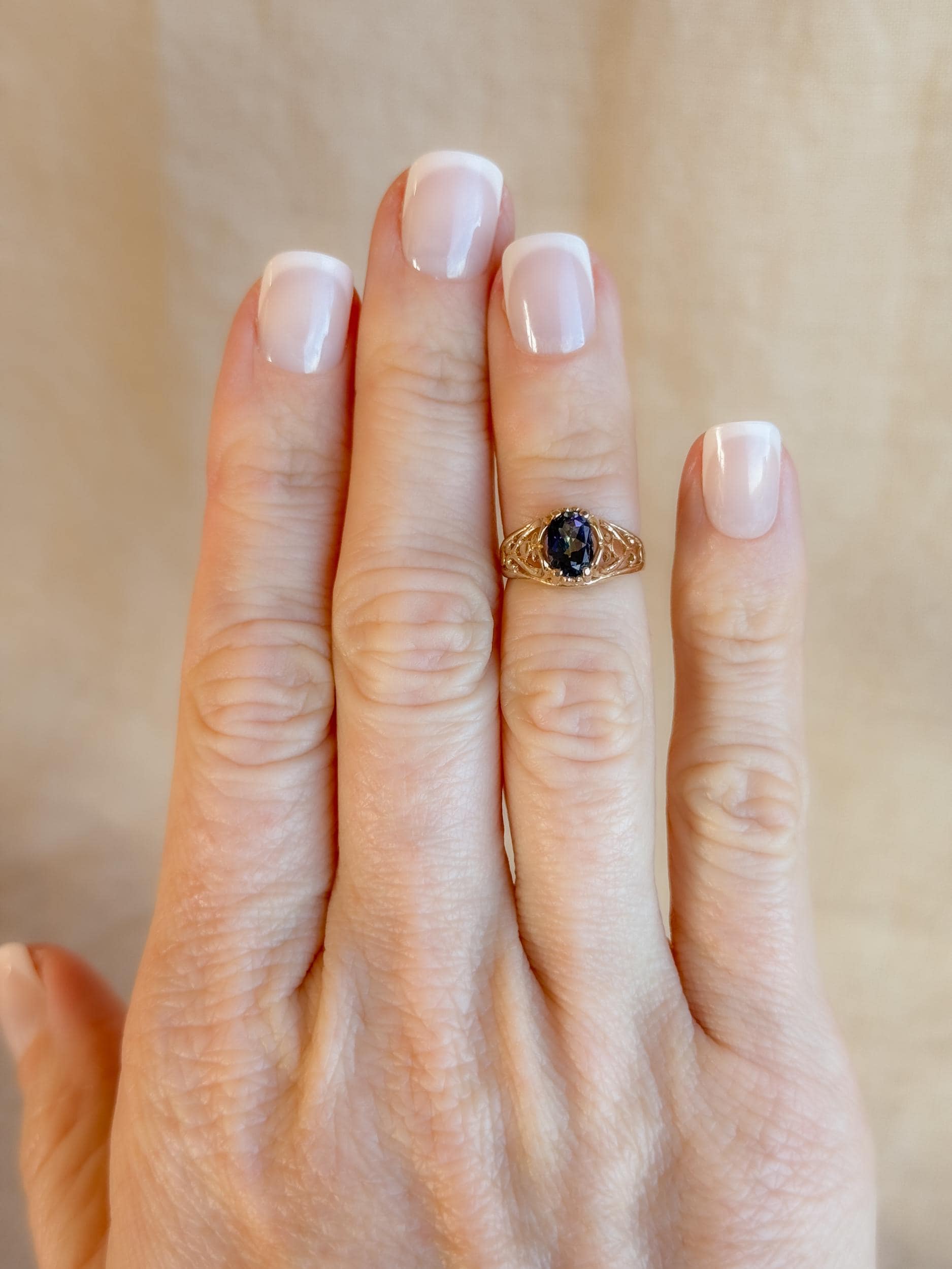 Vintage 1960s Mystic Topaz Gemstone Ring in 14k Gold