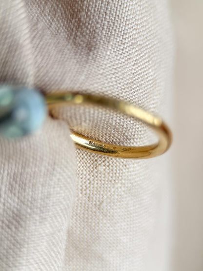Vintage 1990s Topaz Drop Gemstone Ring in 18k Gold