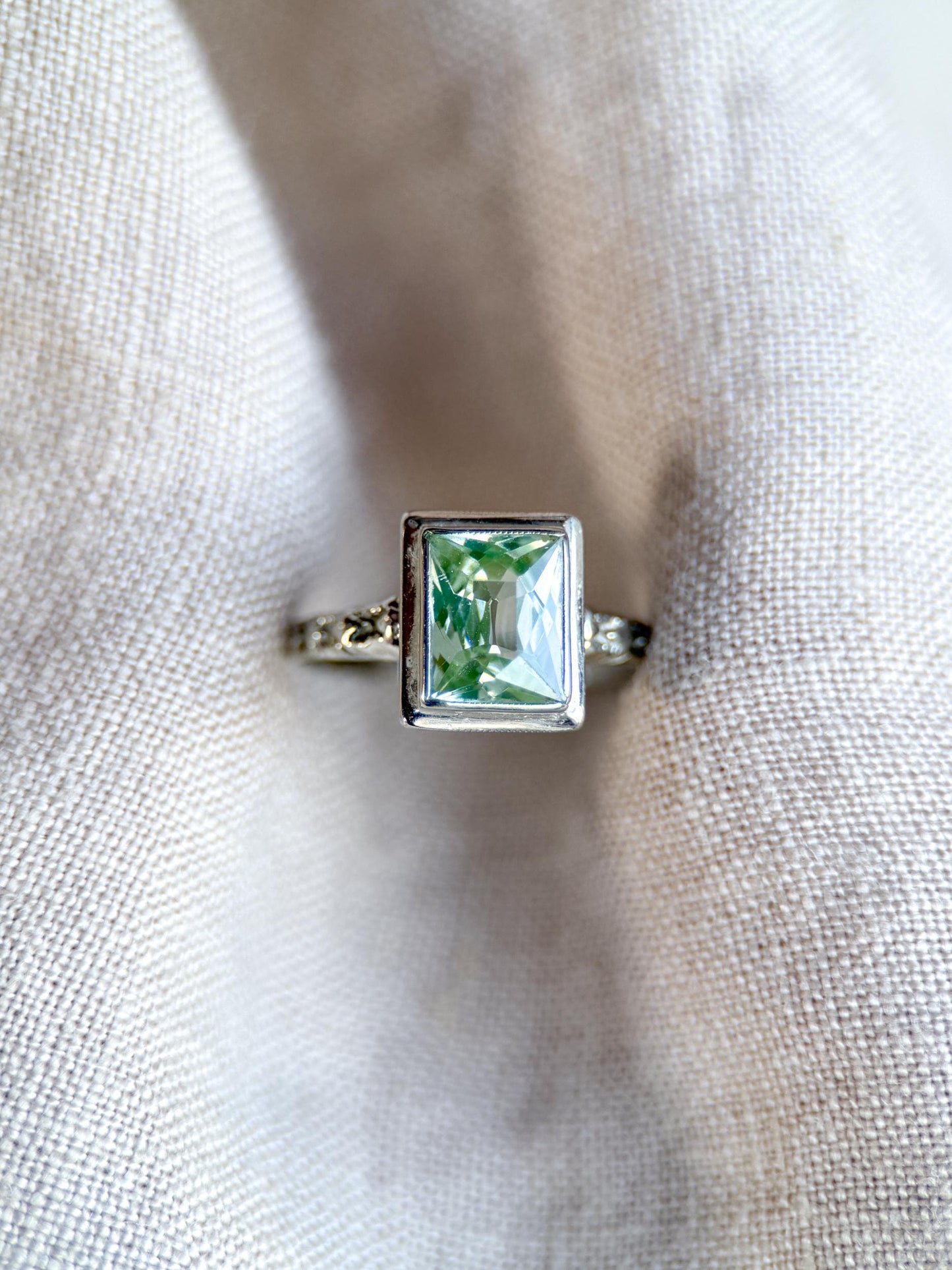 Vintage 1950s Blue Spinel Solitaire Gemstone Ring, 14k White Gold - Timeless Sustainability • Vintage Fine Jewelry