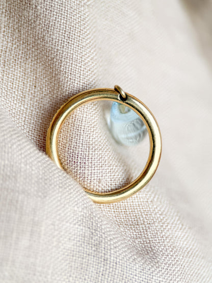 Vintage 1990s Topaz Drop Gemstone Ring in 18k Gold