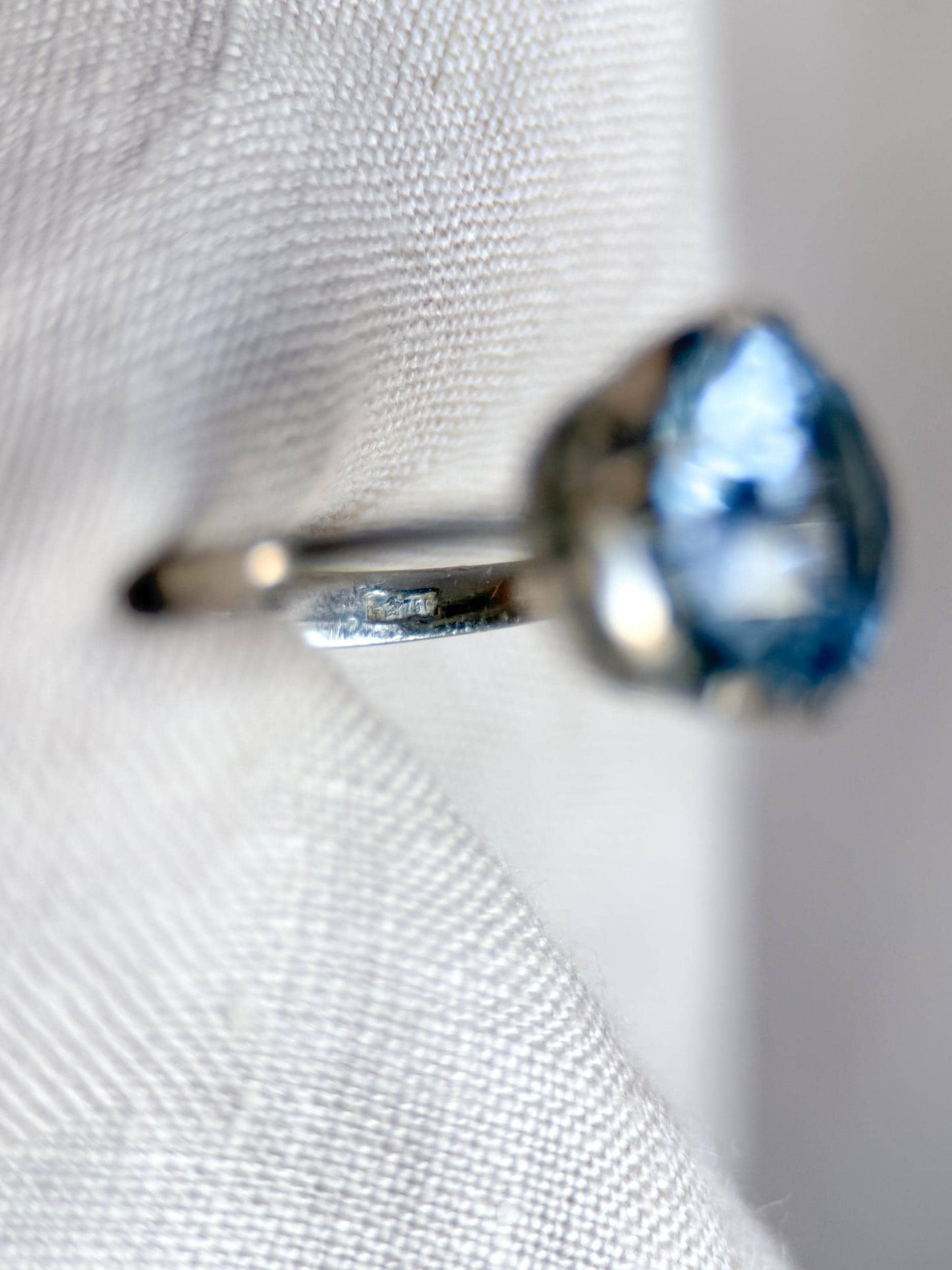 Vintage 1960s Blue Spinel Cocktail Ring, 18k White Gold - Timeless Sustainability • Vintage Fine Jewelry