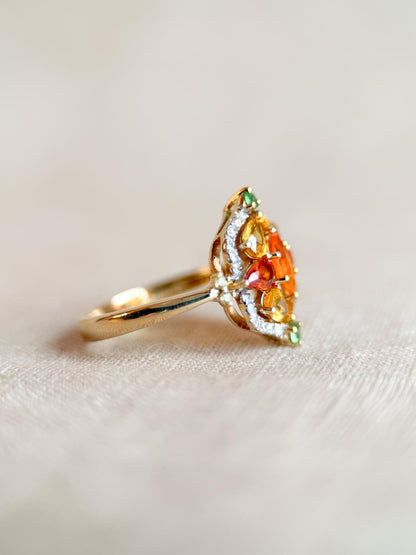 Vintage 1990s Garnet Gemstone Ring in 14k Gold