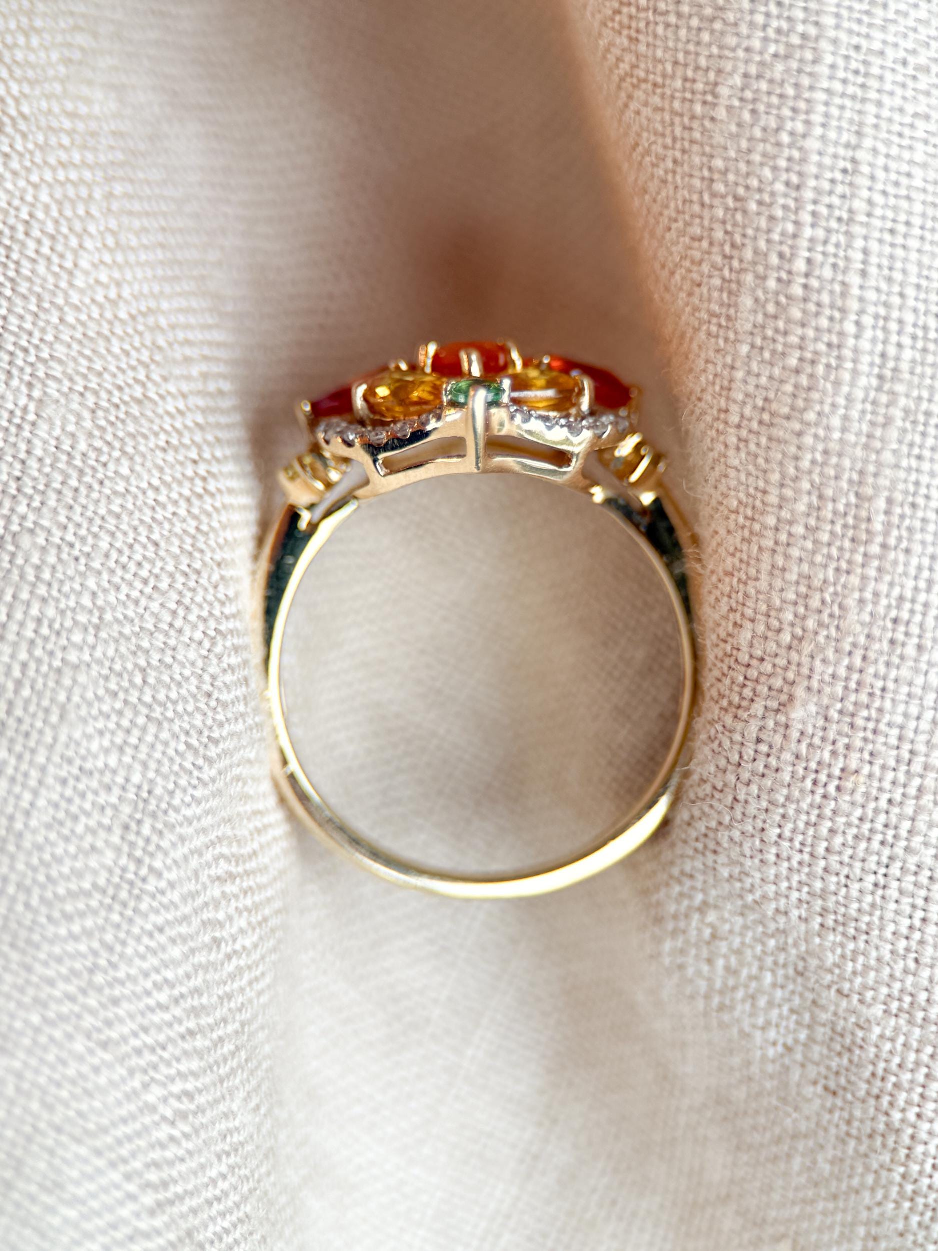 Vintage 1990s Garnet Gemstone Ring in 14k Gold