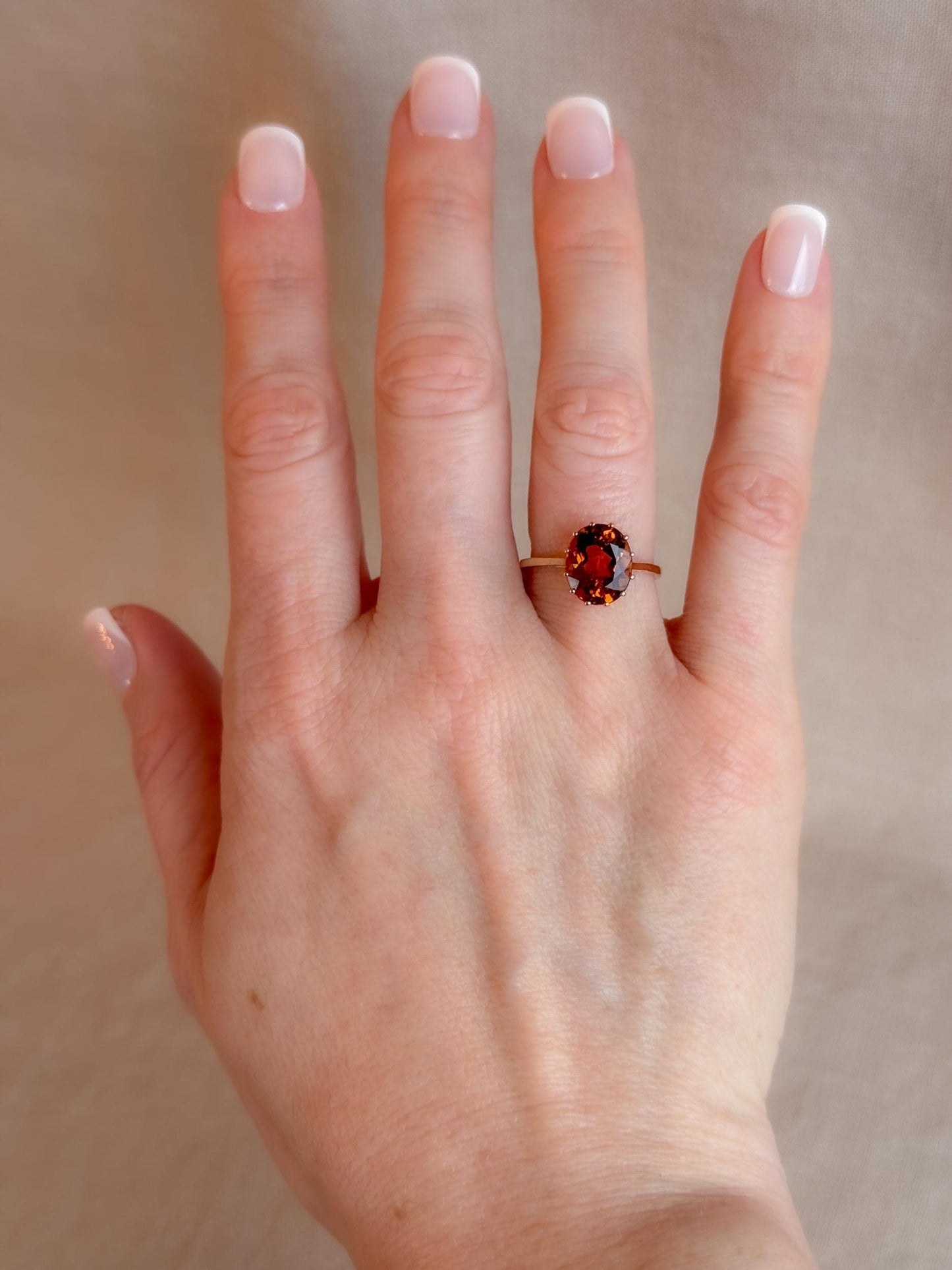 Vintage 1990s Citrine Solitaire Ring in 9k Gold