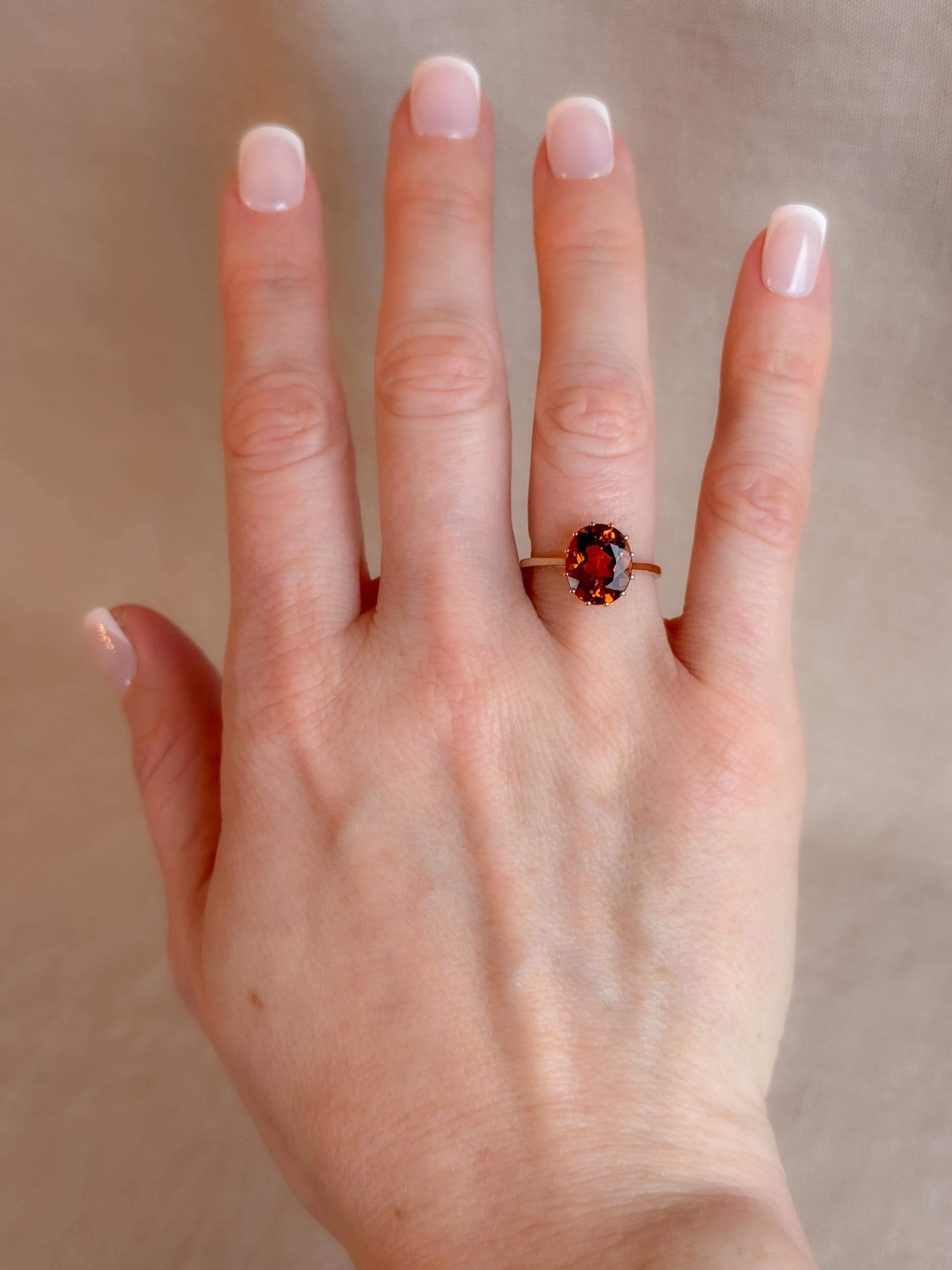 Vintage 1990s Citrine Solitaire Ring in 9k Gold