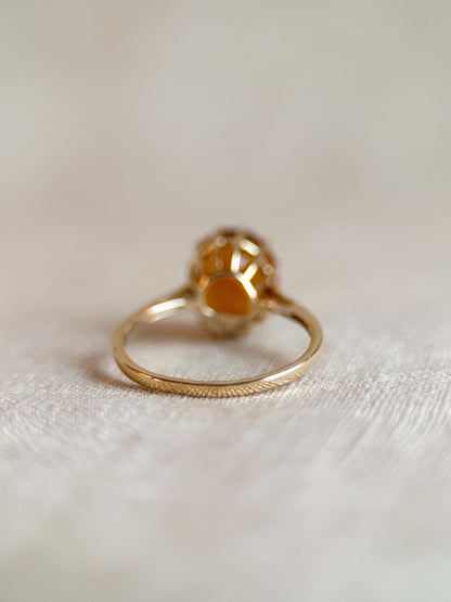 Vintage 1990s Citrine Solitaire Ring in 9k Gold