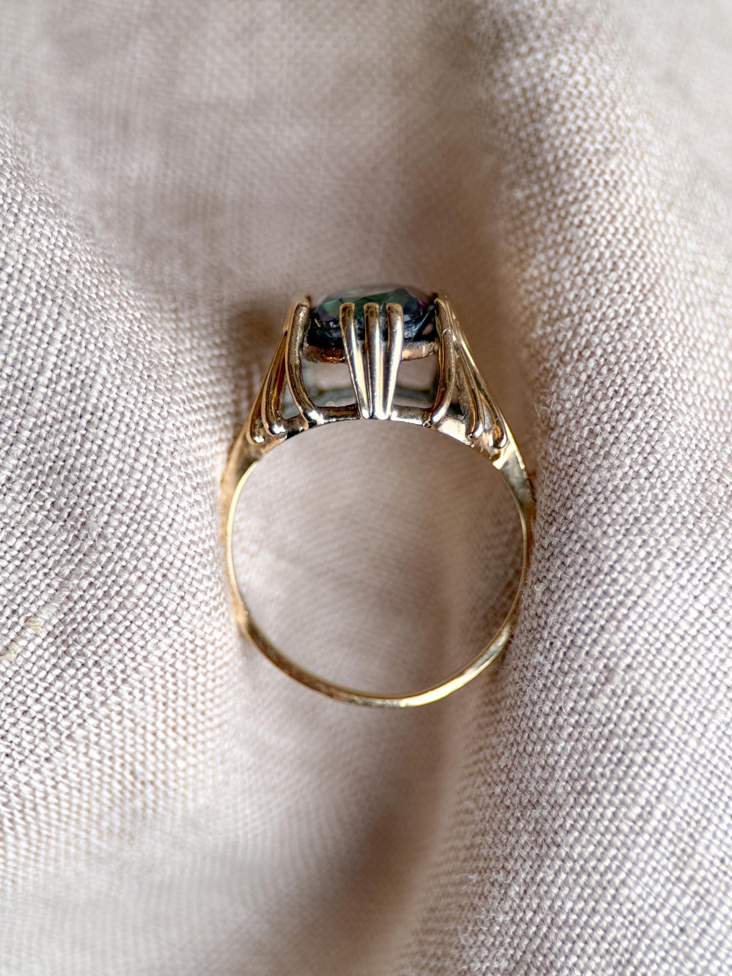 Vintage 1990s Mystic Topaz Ring, 10k Gold