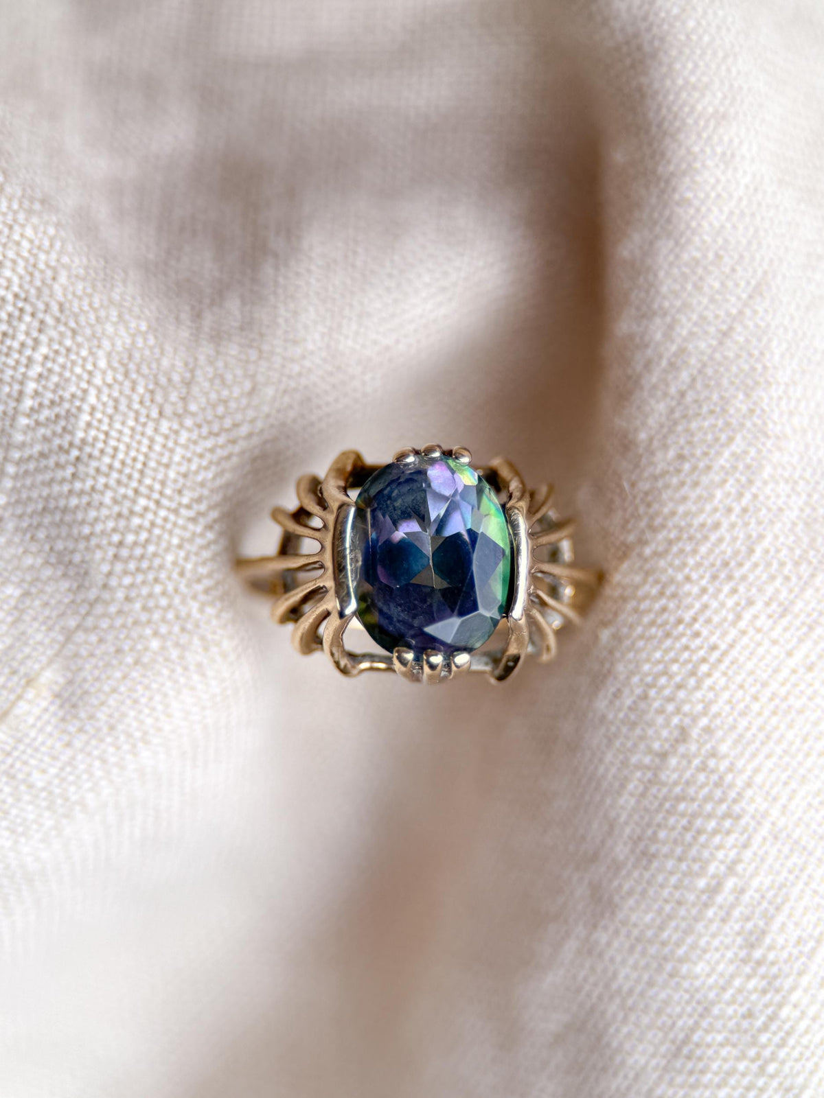 Vintage 1990s Mystic Topaz Ring, 10k Gold