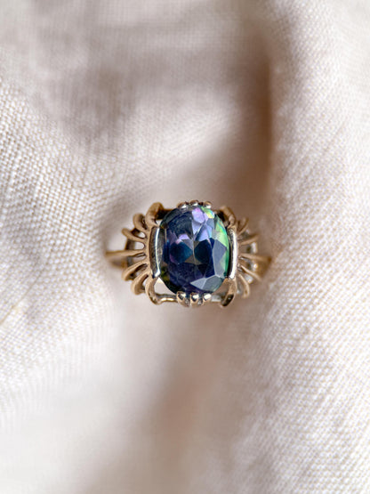 Vintage 1990s Mystic Topaz Ring, 10k Gold