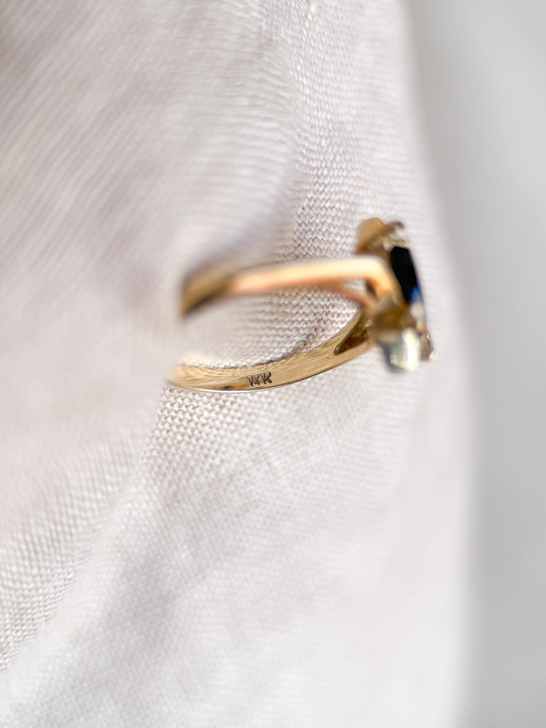 Vintage 1980s Star Sapphire Ring, 14k Gold