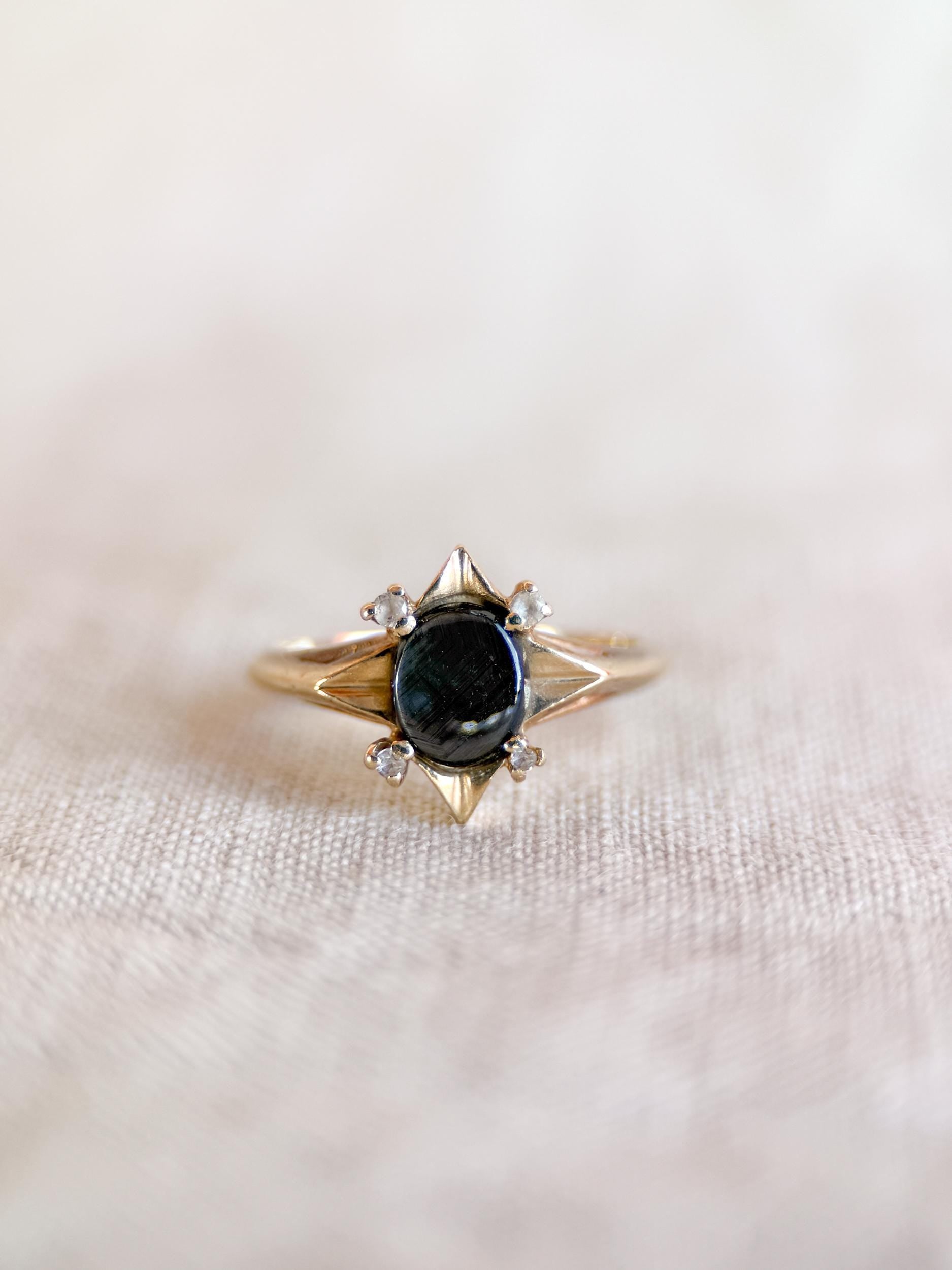 Vintage 1980s Star Sapphire Ring, 14k Gold