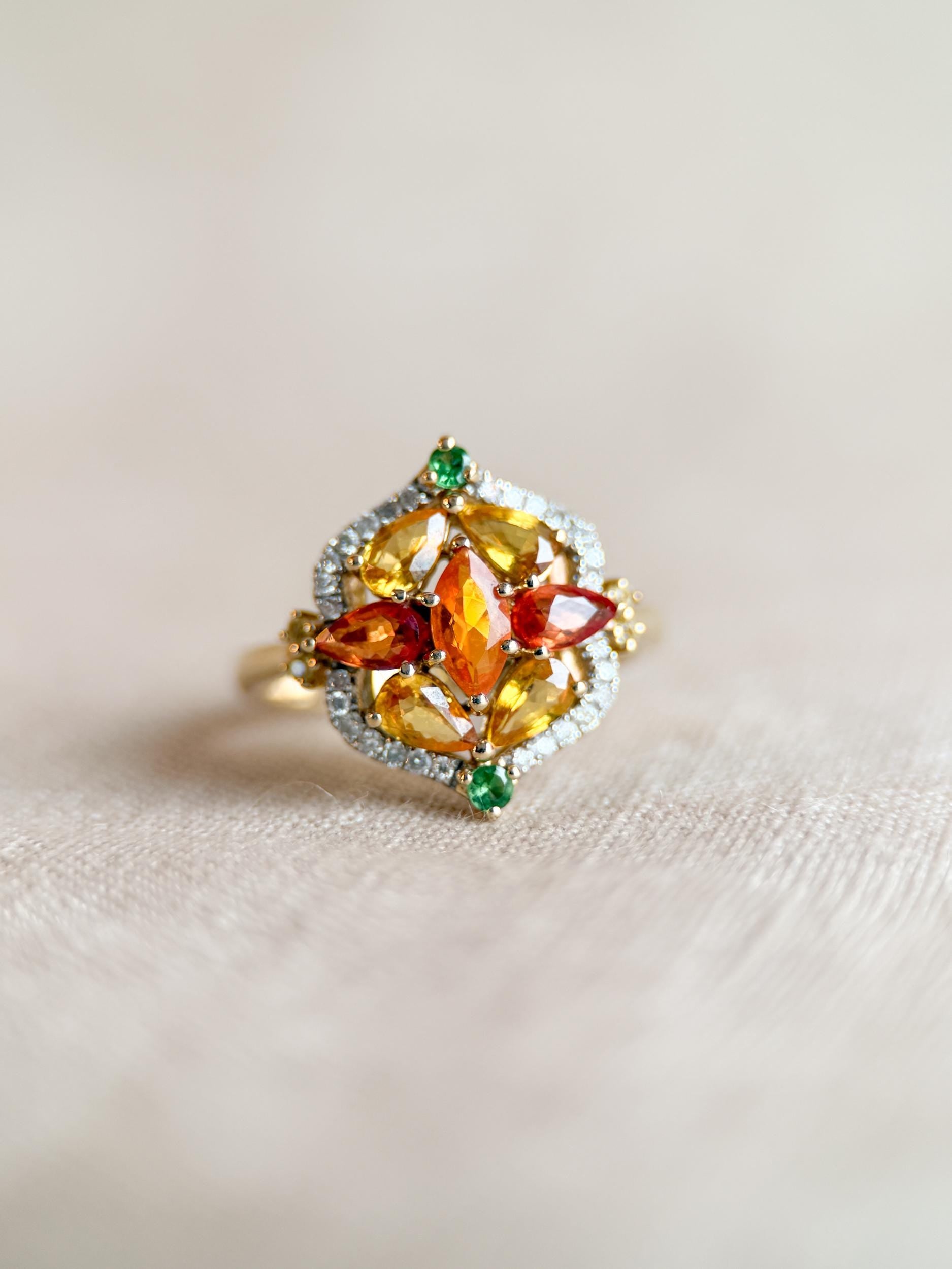 Vintage 1990s Garnet Gemstone Ring in 14k Gold