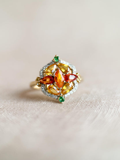 Vintage 1990s Garnet Gemstone Ring in 14k Gold
