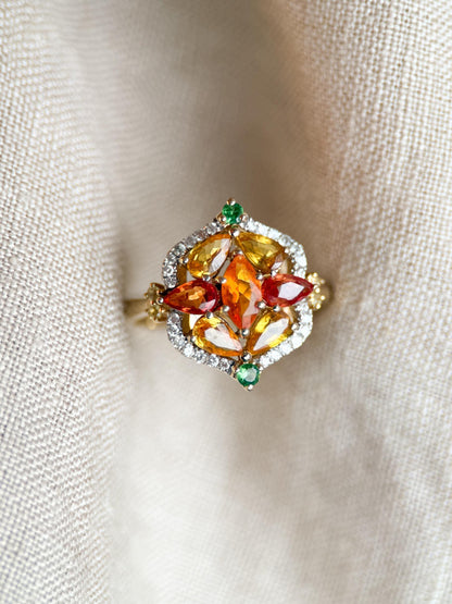 Vintage 1990s Garnet Gemstone Ring in 14k Gold