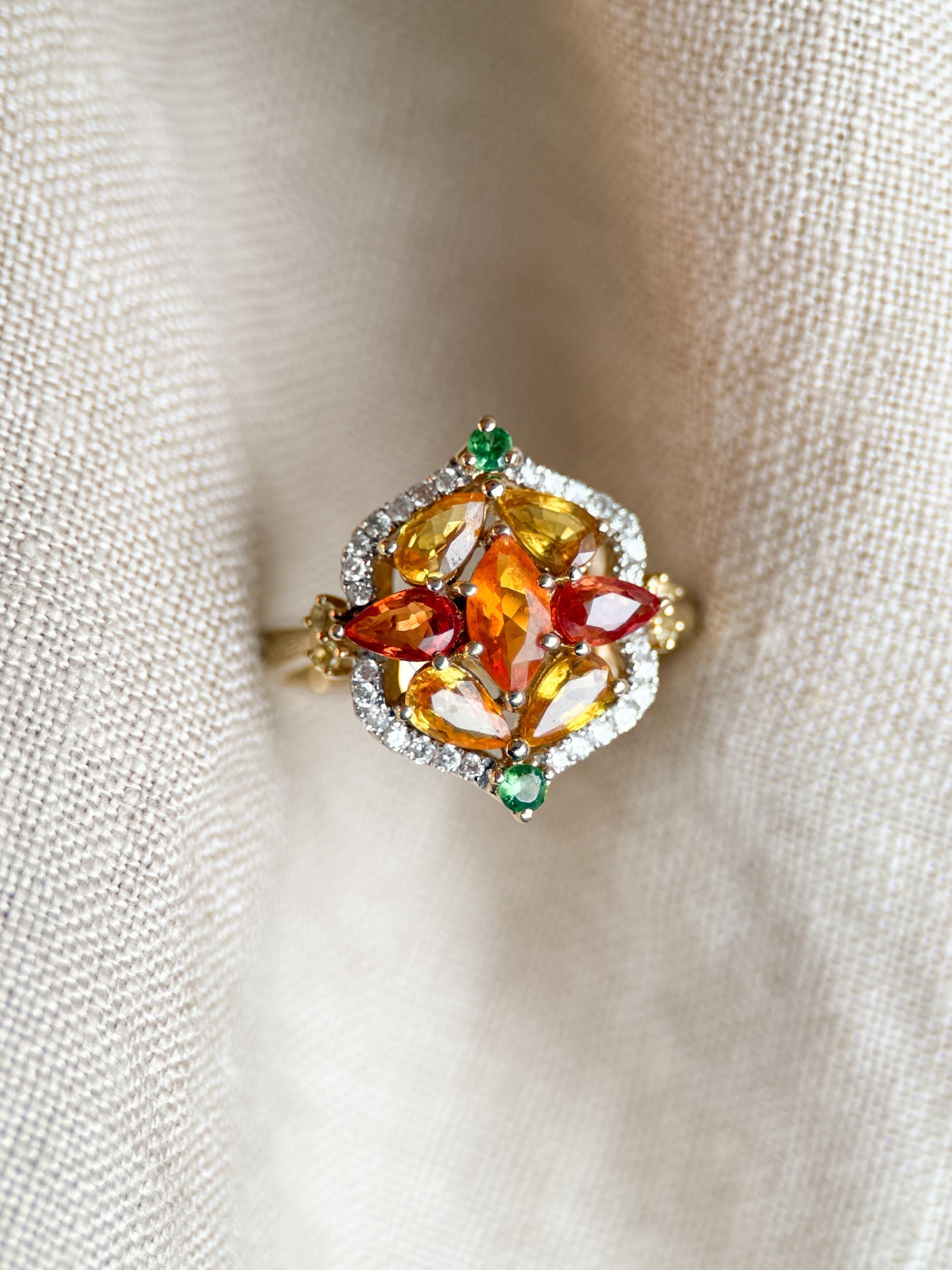 Vintage 1990s Garnet Gemstone Ring in 14k Gold