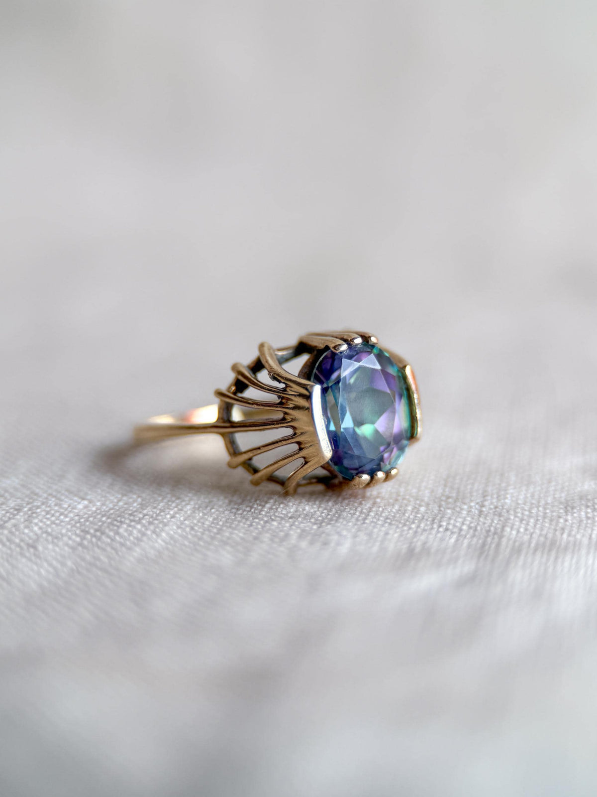 Vintage 1990s Mystic Topaz Ring, 10k Gold