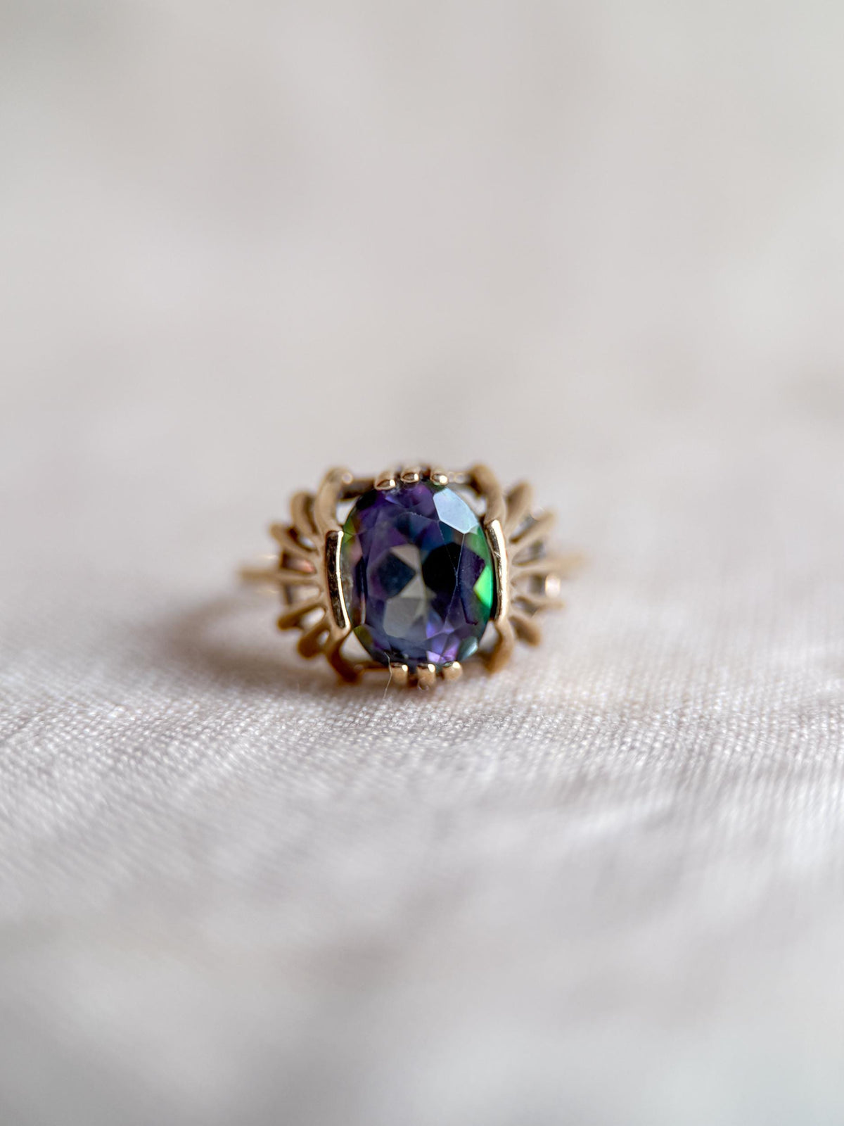 Vintage 1990s Mystic Topaz Ring, 10k Gold