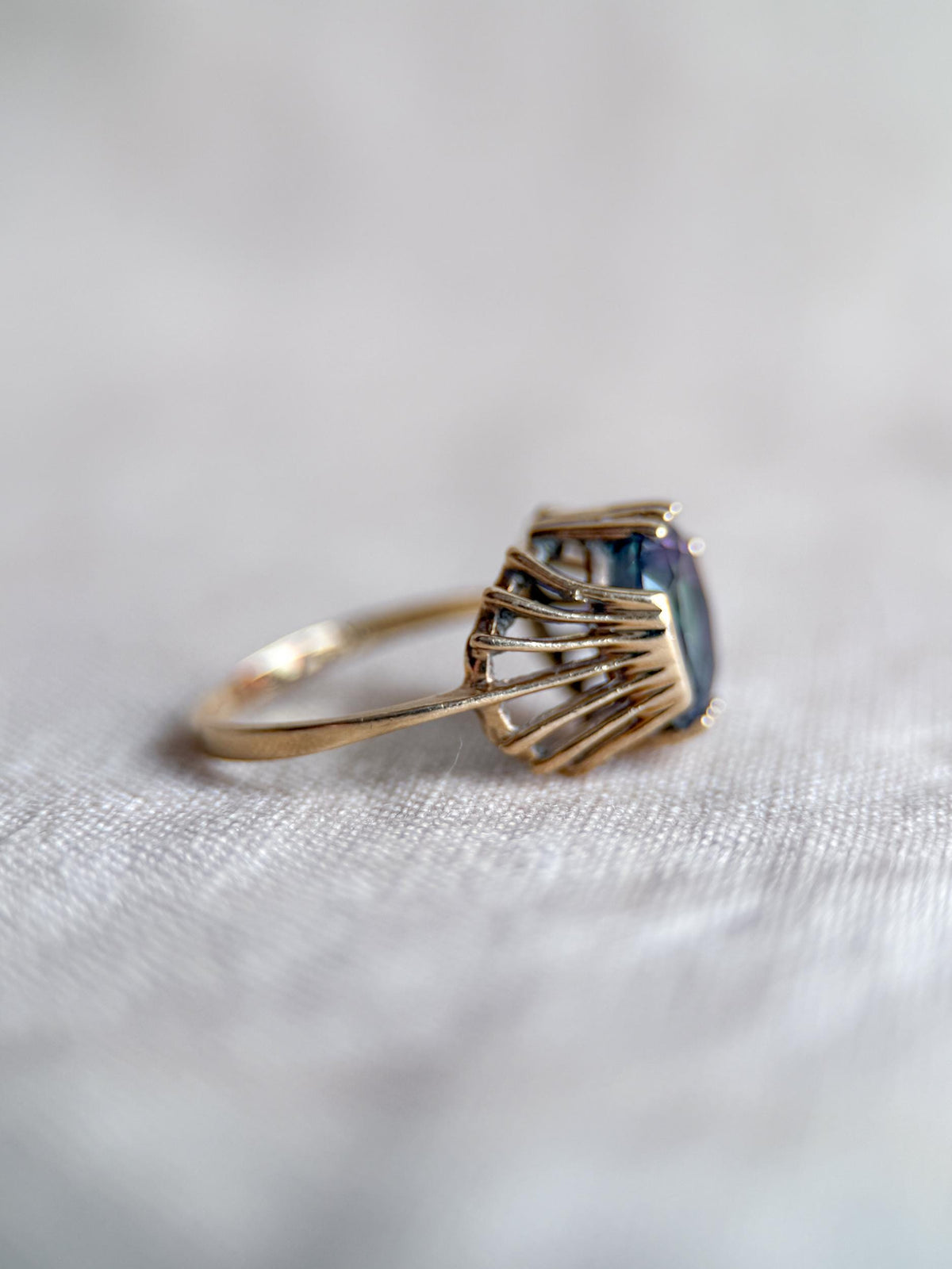 Vintage 1990s Mystic Topaz Ring, 10k Gold