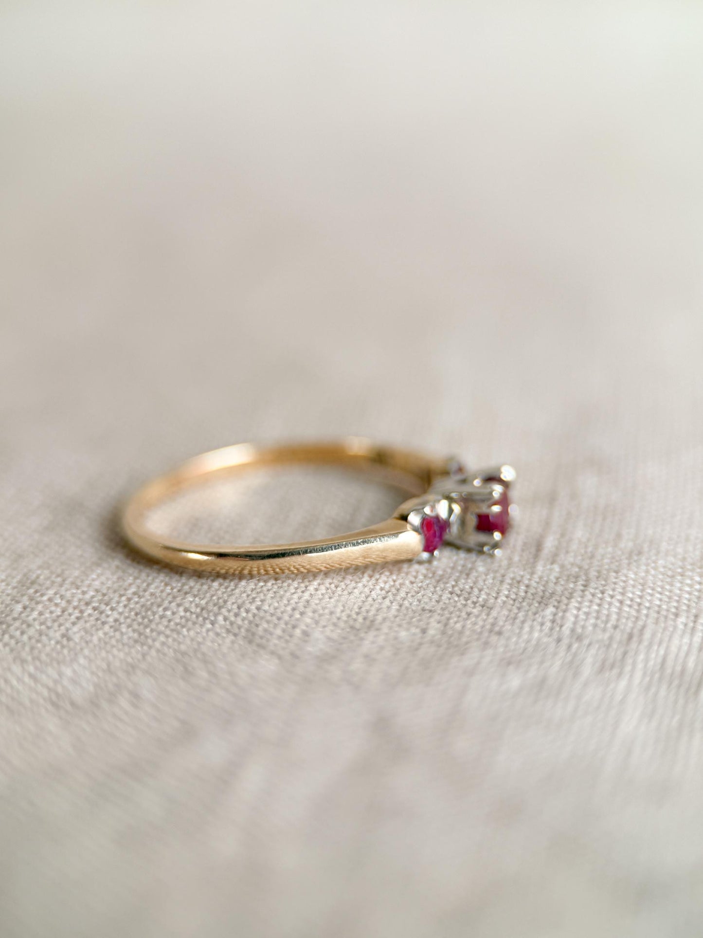 Vintage 1950s Art Deco Ruby Ring, 14k Gold - Timeless Sustainability • Vintage Fine Jewelry