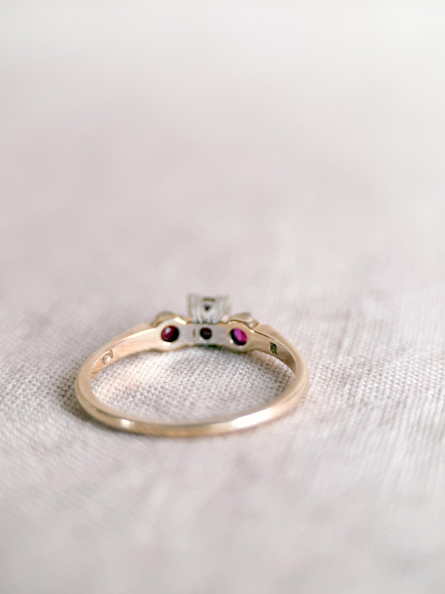 Vintage 1950s Art Deco Ruby Ring, 14k Gold