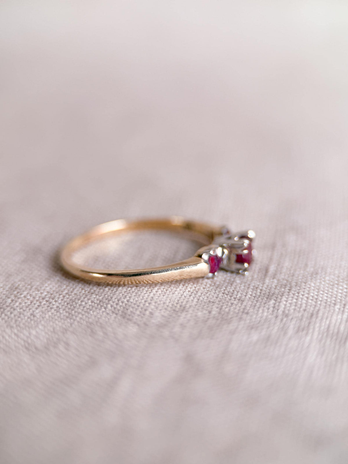 Vintage 1950s Art Deco Ruby Ring, 14k Gold