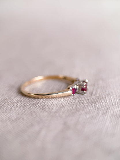 Vintage 1950s Art Deco Ruby Ring, 14k Gold