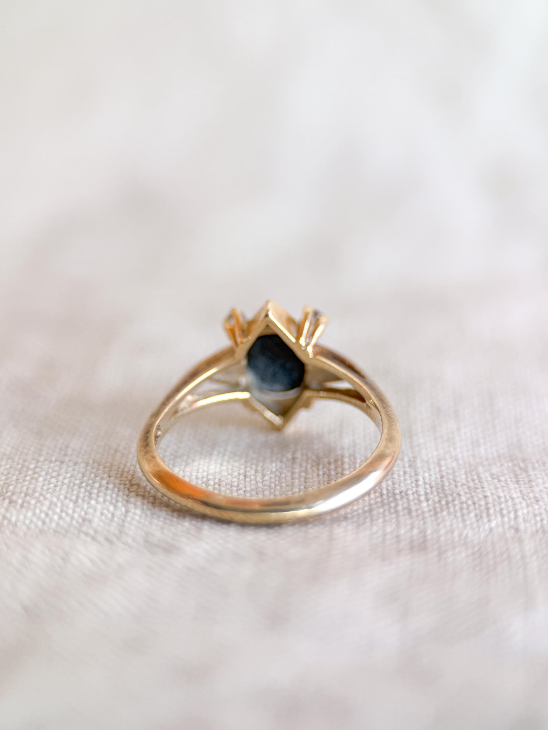 Vintage 1980s Star Sapphire Ring, 14k Gold