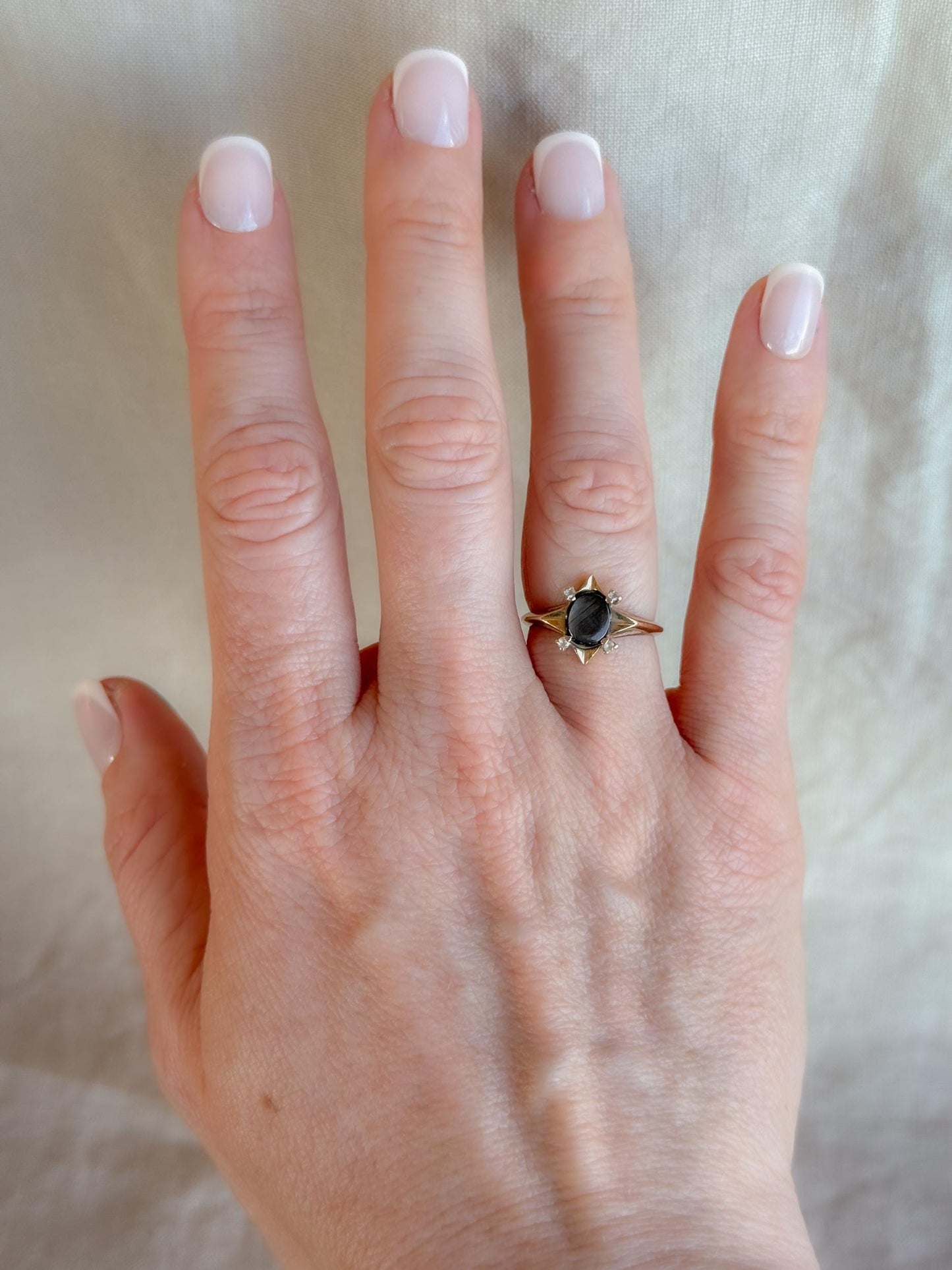 Vintage 1980s Star Sapphire Ring, 14k Gold