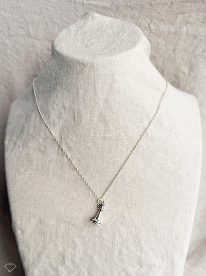 Sterling Silver Queen Chess Charm Necklace, Minimal Layering Jewelry, Gift for Her