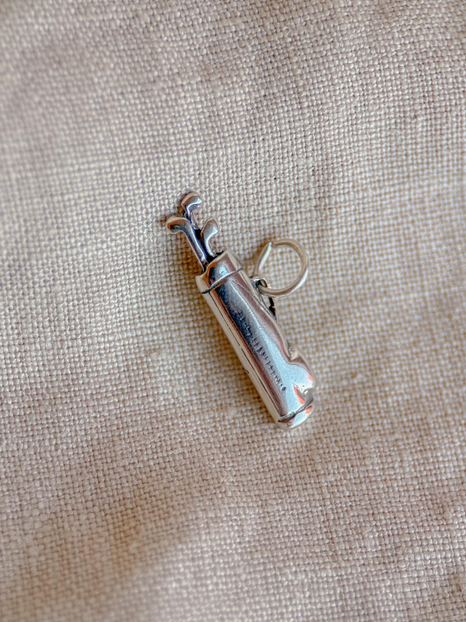 Sterling Silver Golf Bag Charm Necklace, Minimal Layering Jewelry, Gift for Her