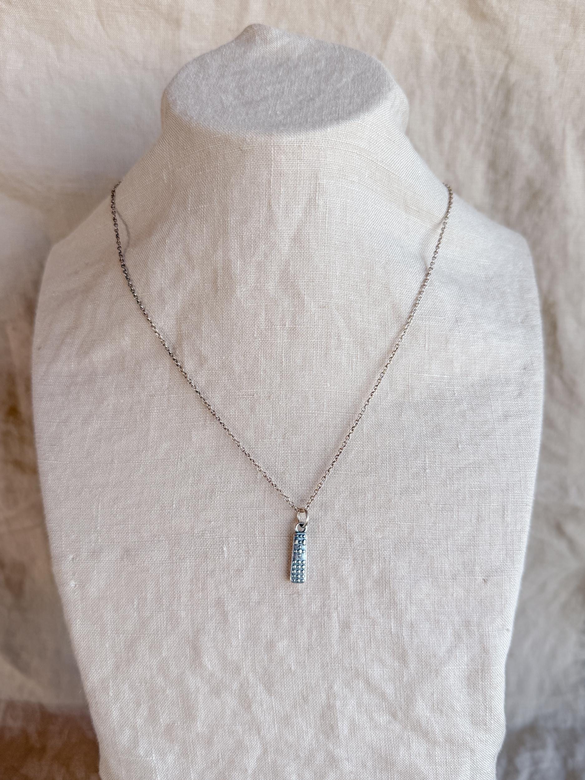 Sterling Silver TV Remote Charm Necklace, Pop Culture Minimal Layering Jewelry, Gift for Her