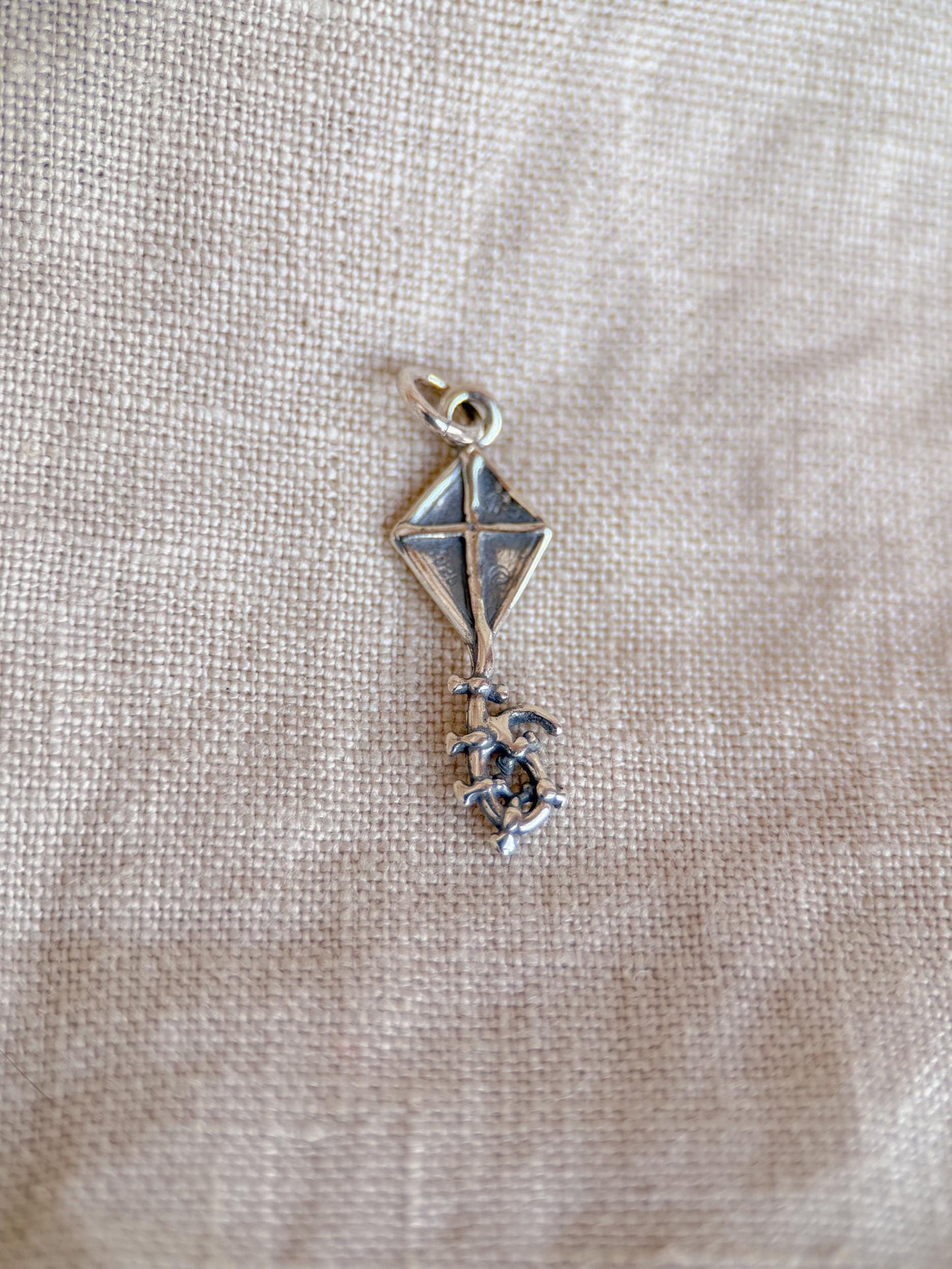 Sterling Silver Kite Charm Necklace, Playful Minimal Layering Jewelry, Gift for Her