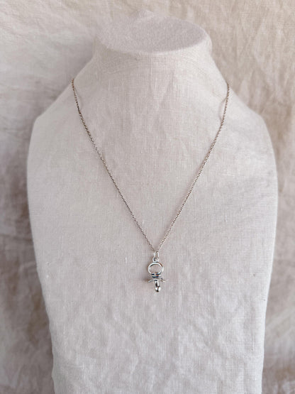 Sterling Silver Pacifier Charm Necklace, Baby Themed Minimal Layering Jewelry, Gift for Her
