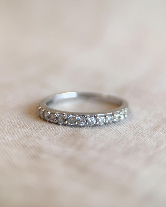 Vintage 1990s Diamond Wedding Band, 14K White Gold, Classic Straight Band, Prong Set Diamonds