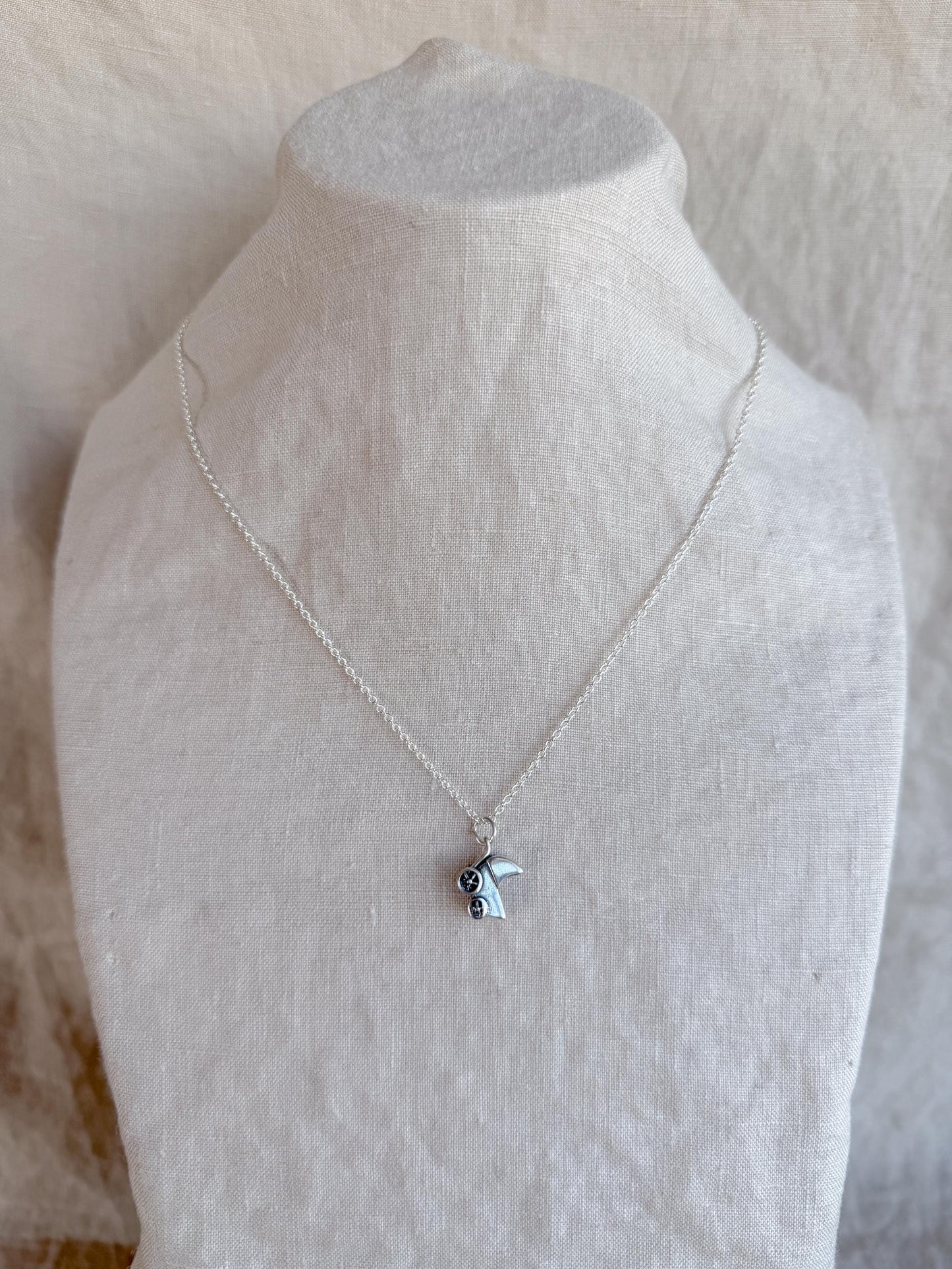 Sterling Silver Baby Carriage Charm Necklace, Minimal Motherhood Layering Jewelry, Gift for New Mom