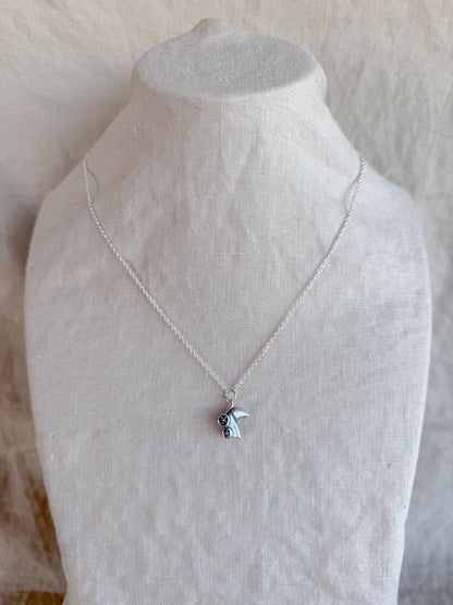 Sterling Silver Baby Carriage Charm Necklace, Minimal Motherhood Layering Jewelry, Gift for New Mom