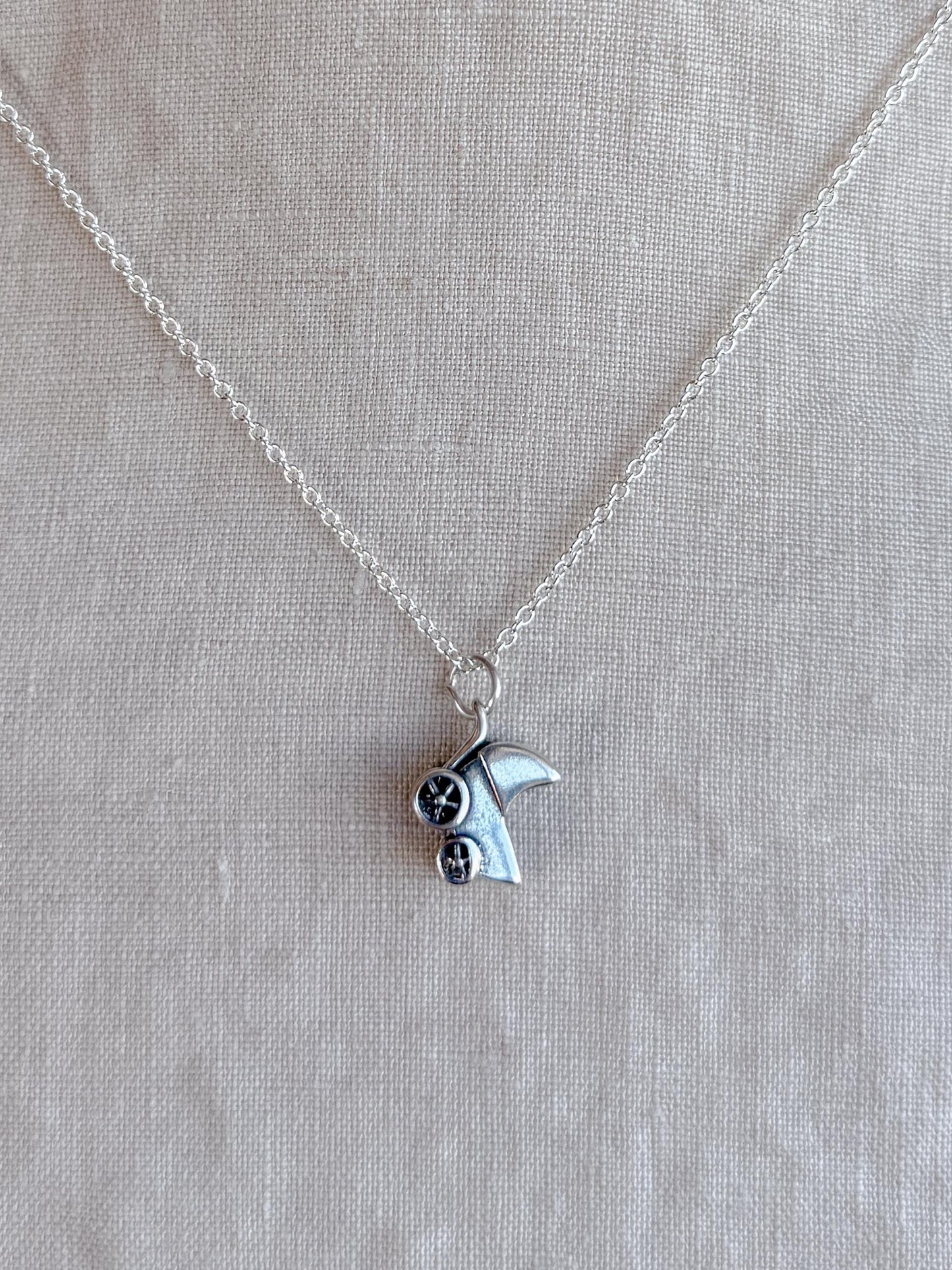 Sterling Silver Baby Carriage Charm Necklace, Minimal Motherhood Layering Jewelry, Gift for New Mom