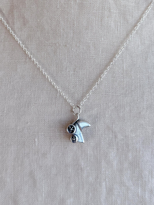 Sterling Silver Baby Carriage Charm Necklace, Minimal Motherhood Layering Jewelry, Gift for New Mom